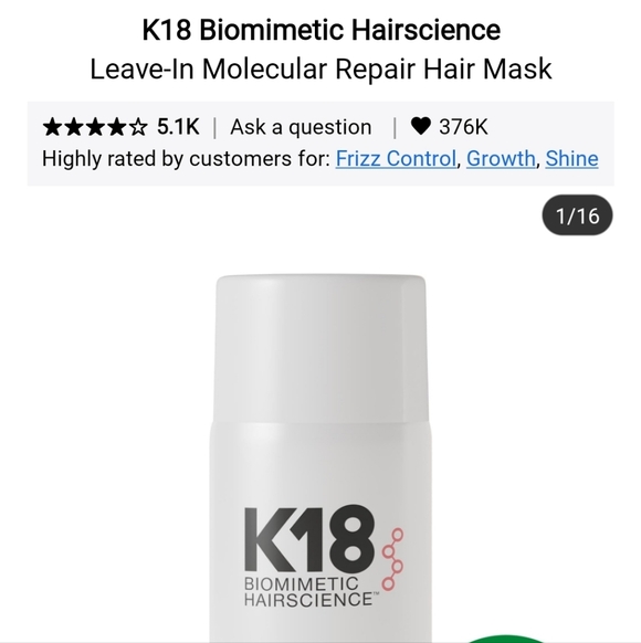 Sephora Other - NIB K18 BIOMIMETIC HAIRSCIENCE HAIR REPAIR MASK